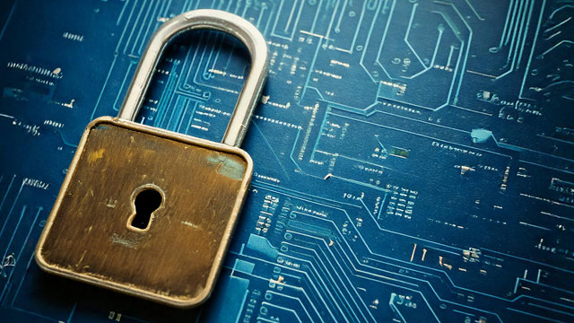 Een goud slot op een moederboard, ter ondersteuning aan de blog over verantwoord AI gebruik